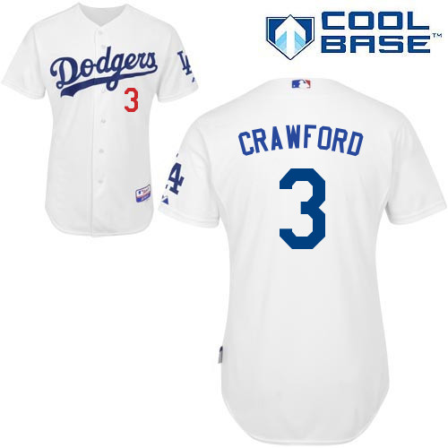 Carl Crawford #3 mlb Jersey-L A Dodgers Women's Authentic Home White Cool Base Baseball Jersey